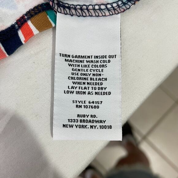 Ruby Rd Abstract Tie Front Top XL Multicolor Geometric Artsy Stretchy - Picture 5 of 7